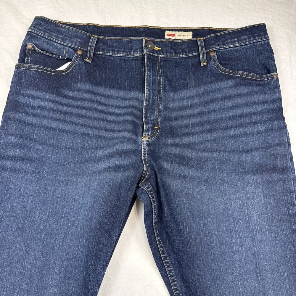 Wrangler Jeans Mens 38x30 Straight Fit Blue Cowboy Denim Pants 95STTWI Vtg